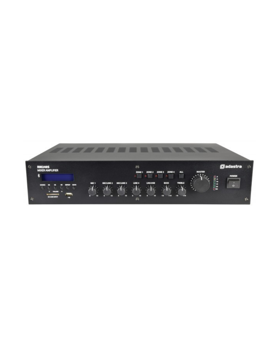 Adastra RM240S 100V/8Ω Μίκτης-Ενισχυτής Με USB/SD/FM & Bluetooth 240W 2U