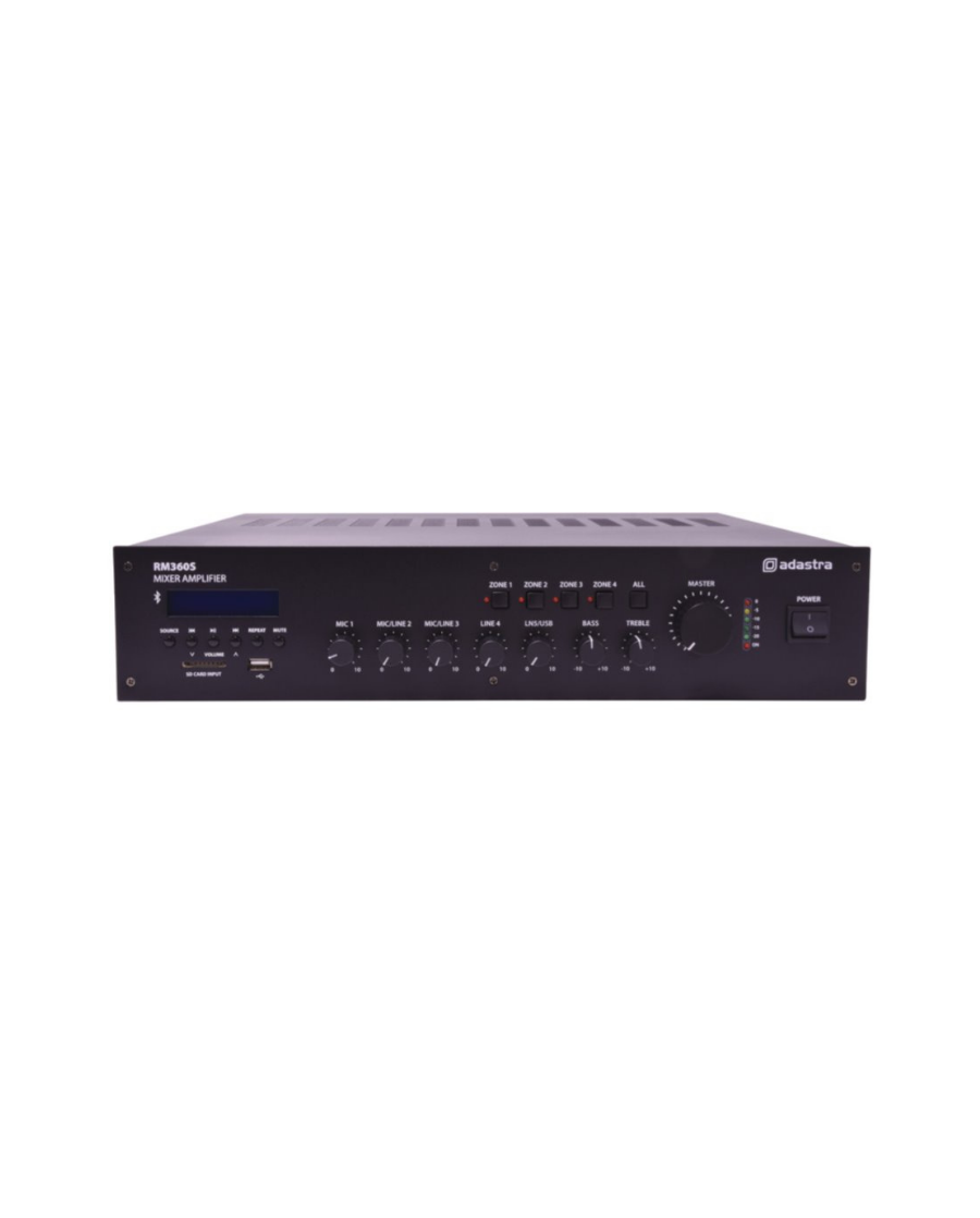 Adastra RM360S 100V/8Ω Μίκτης-Ενισχυτής Με USB/SD/FM & Bluetooth 360W 2U