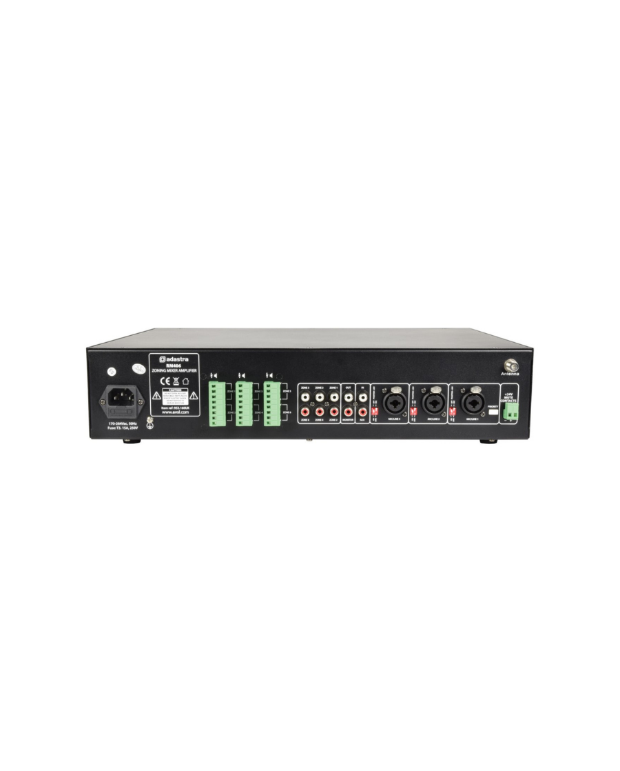 Adastra RM406 100V/8Ω Μίκτης-Ενισχυτής 6 Ζωνών Με USB/SD/FM & Bluetooth 6x40W 2U
