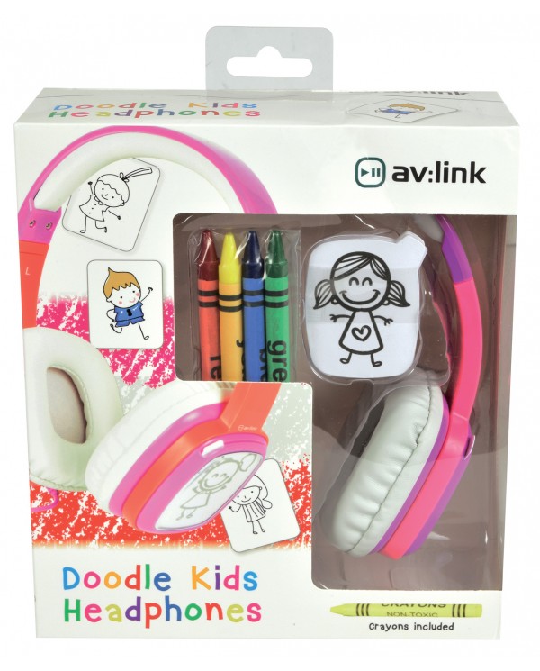 AvLink Doodle Pink Παιδικά Ακουστικά