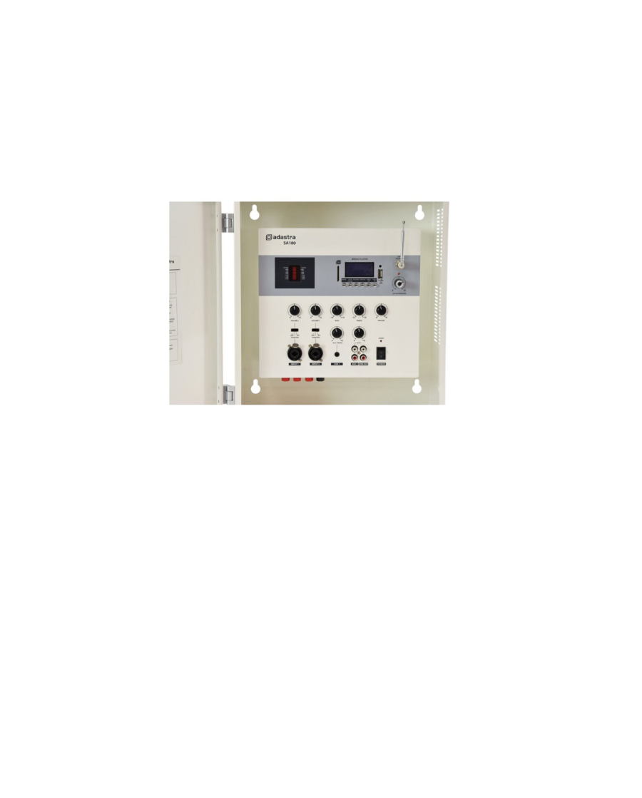 Adastra SA180 100V/8Ω Επιτοίχιος Μίκτης-Ενισχυτής Με USB/SD/Bluetooth/Ασύρματο Μικρόφωνο & Ενσωματωμένο Κυτίο Ασφαλείας 180W