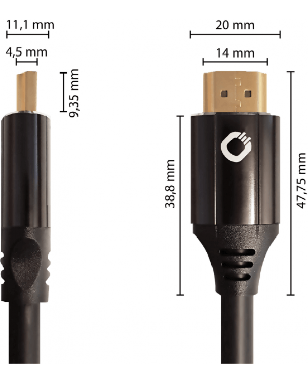 Oehlbach Black Magic MKII Καλώδιο HDMI® Yψηλής Tαχύτητας 0.75m Μαύρο