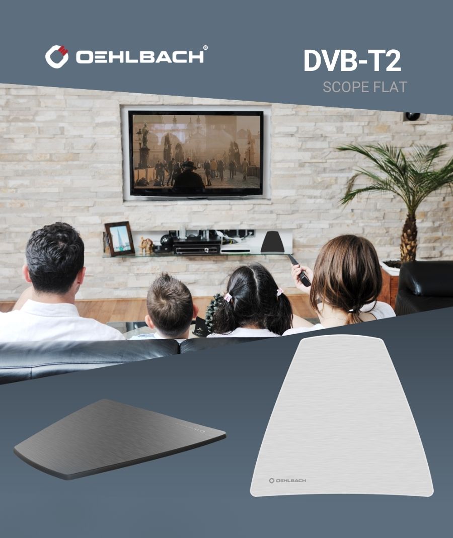 Oehlbach Scope Flat Εσωτερική Κεραία για DVB-T2 Μαύρο (Τεμάχιο)