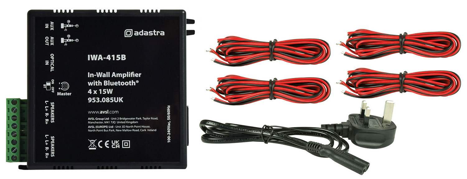 Adastra IWA-415B Επιτοίχιος Ενισχυτής με Bluetooth 4X15W
