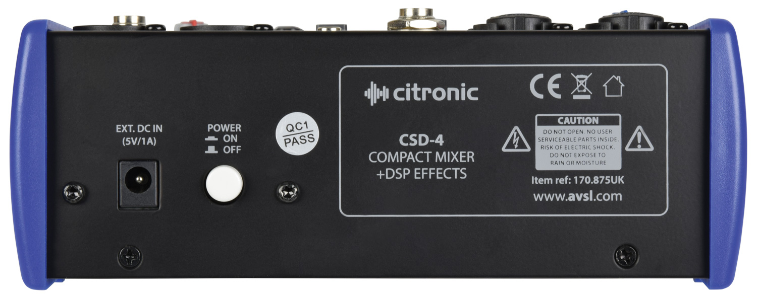 Citronic CSD-4 Compact Κονσόλα Μίξης 3 Καναλιών με Bluetooth και Εφέ DSP (Τεμάχιο)