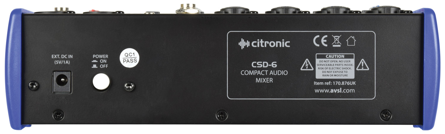 Citronic CSD-6 Compact Κονσόλα Μίξης 5 Καναλιών με Bluetooth και Εφέ DSP (Τεμάχιο)