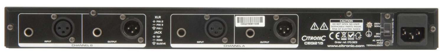 Citronic CEQ215 Ισοσταθμιστής Dual 15 Band Graphic (Τεμάχιο)