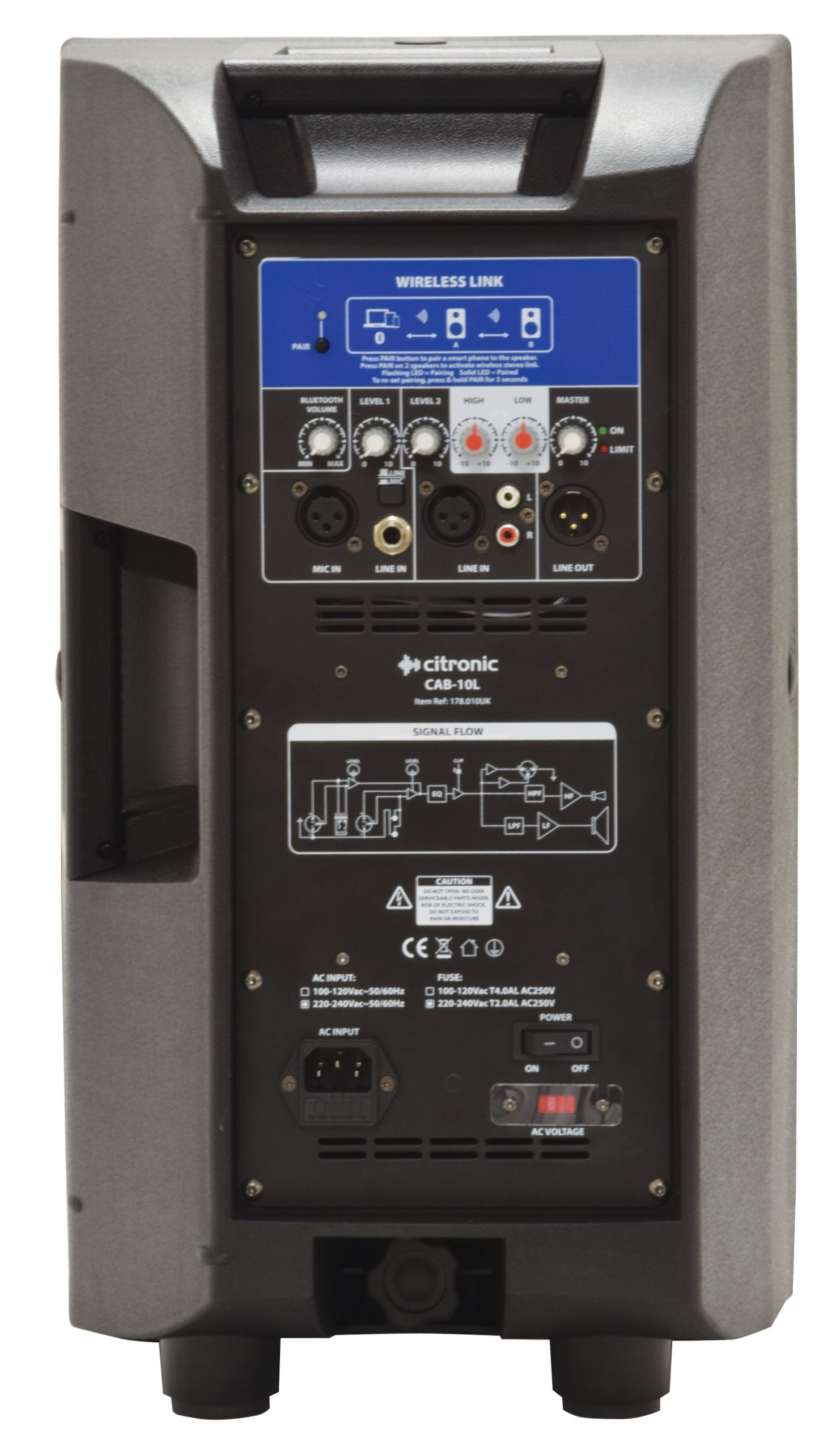 Citronic CAB-10L Ενεργό Ηχείο με Bluetooth 10″ 220W RMS (Τεμάχιο)