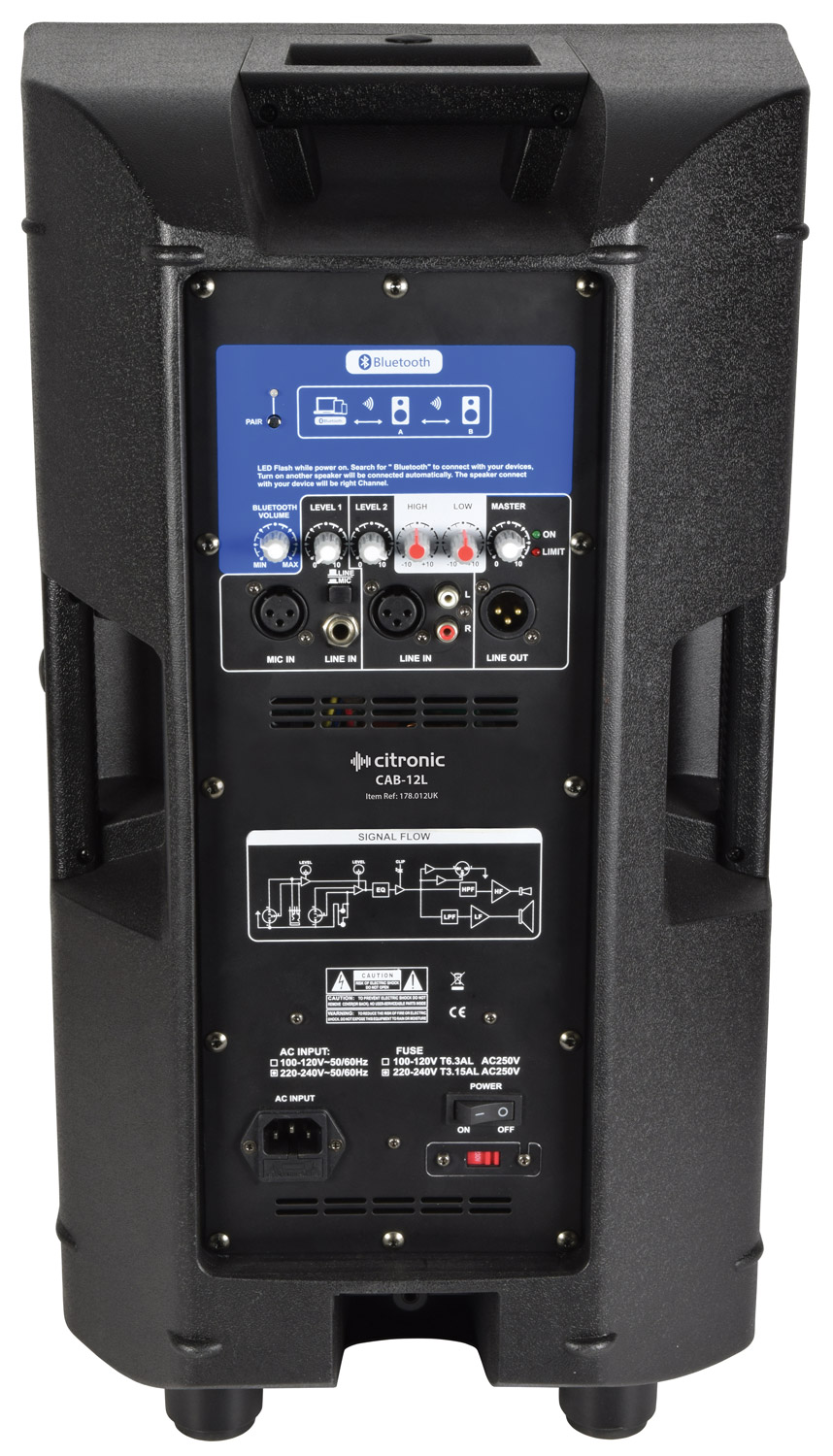 Citronic CAB-12L Ενεργό Ηχείο με Bluetooth 12″ 300W RMS (Τεμάχιο)