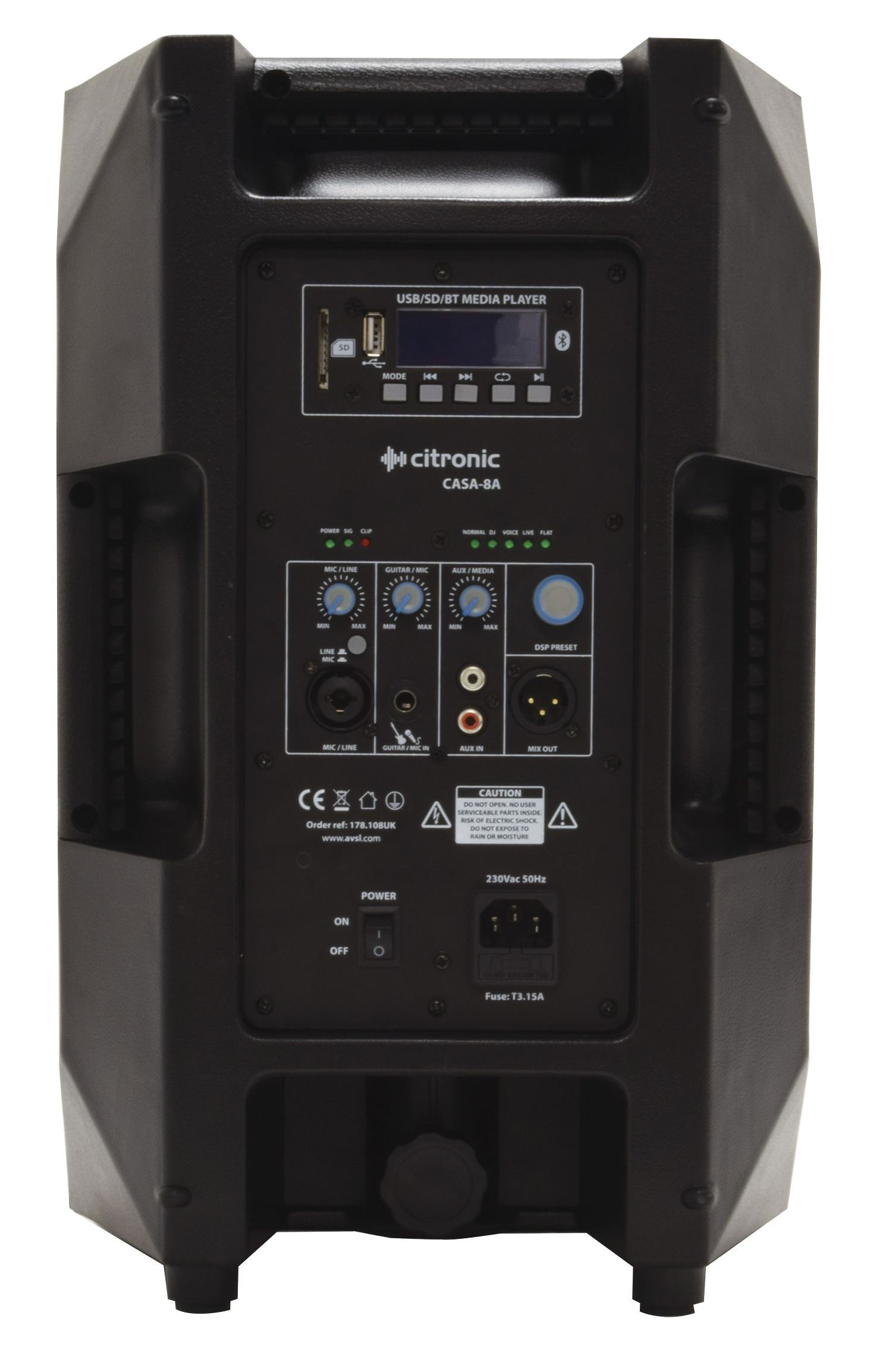 Citronic CASA-8A Ενεργά Ηχεία με DSP, USB/SD και Bluetooth (Τεμάχιο)