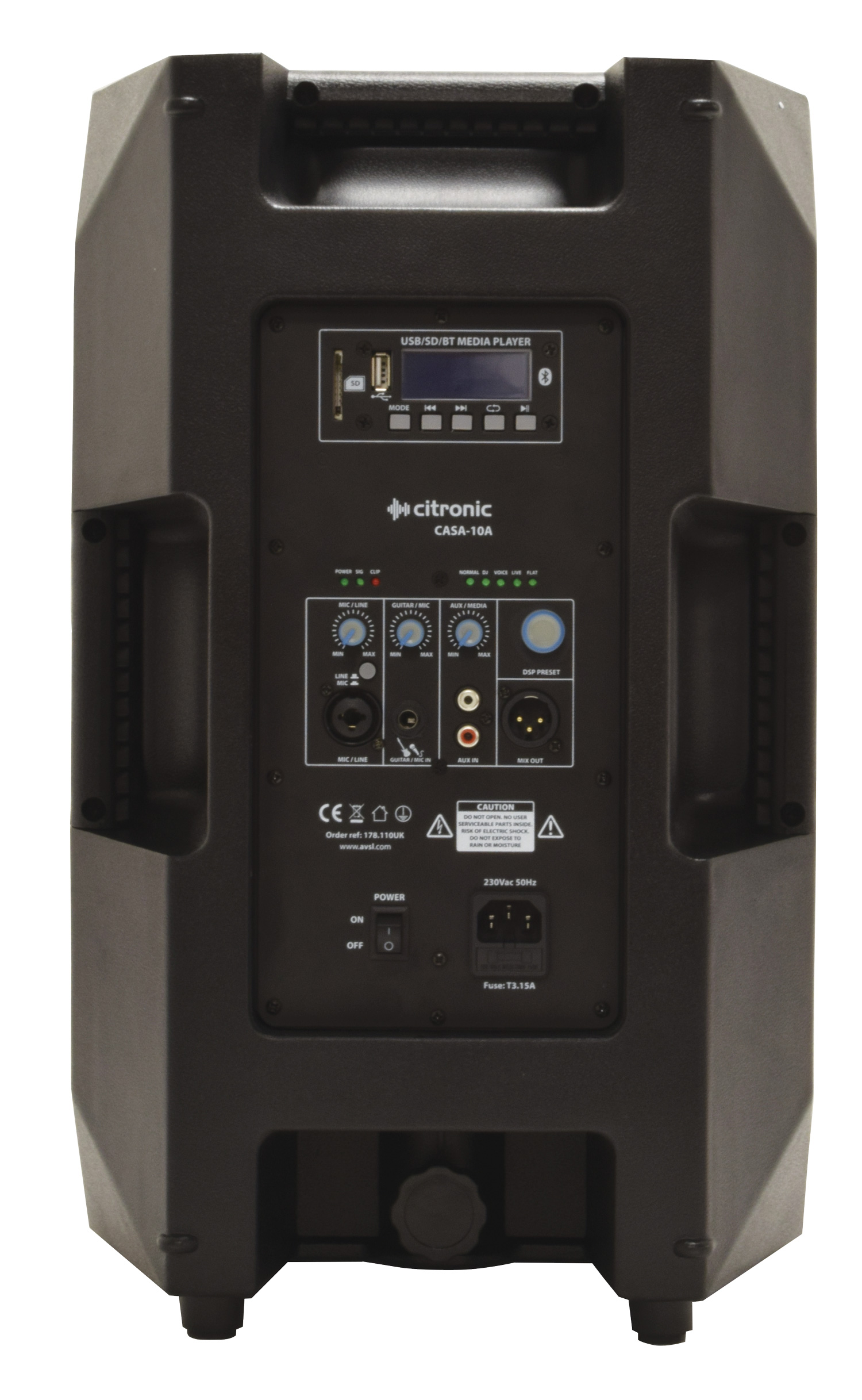 Citronic CASA-10A Ενεργά Ηχεία με DSP, USB/SD και Bluetooth (Τεμάχιο)
