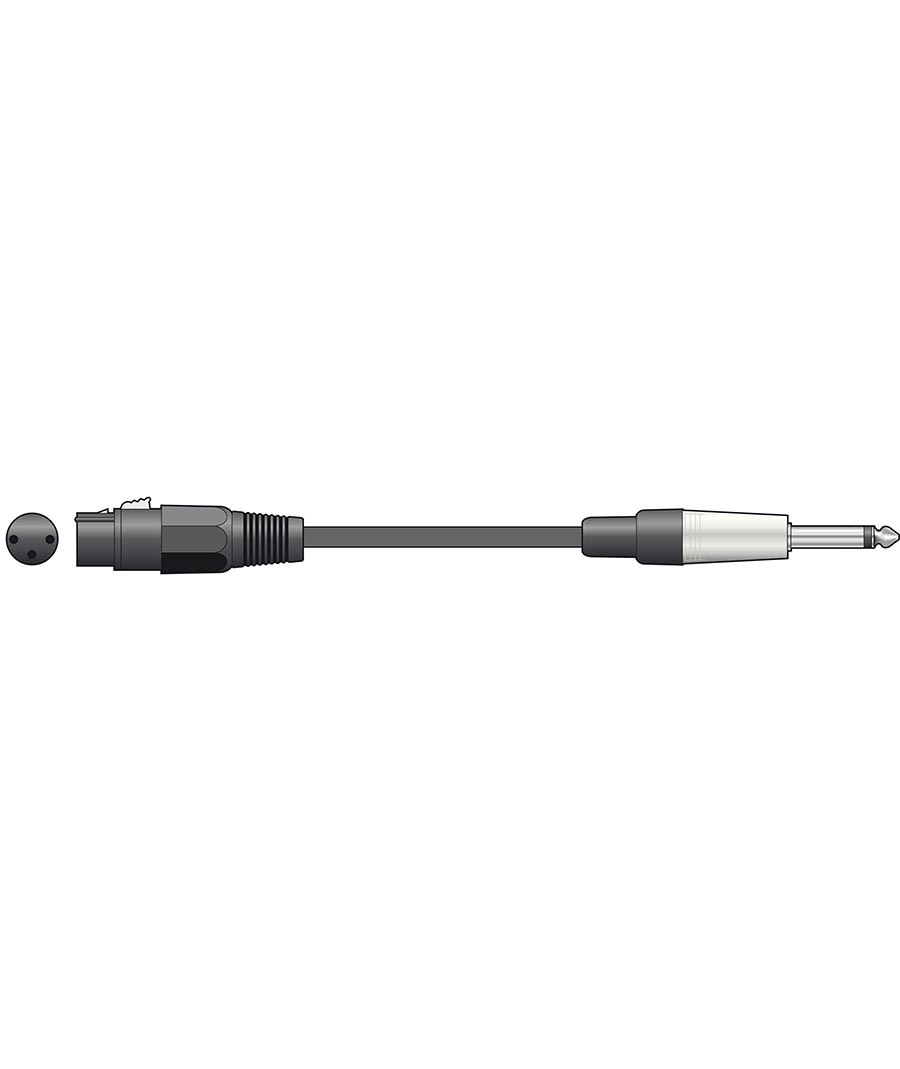 Citronic XF-M6J150BK Classic Microphone Lead XLR Female – 6,3mm Mono Jack Plug 1.5m (Τεμάχιο)