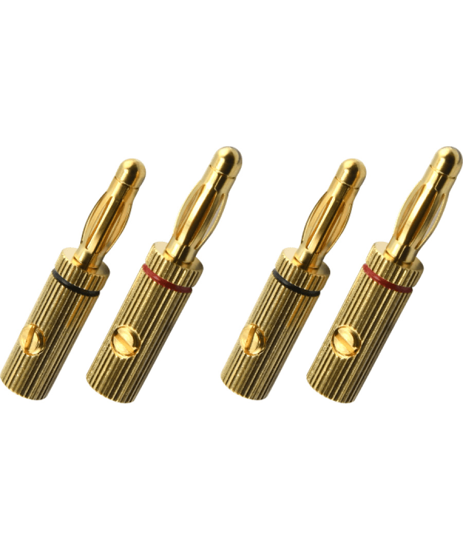 Oehlbach Banana Plugs Pin-B3 μέχρι 4 mm² Χρυσό (Σετ 4 τεμαχία)