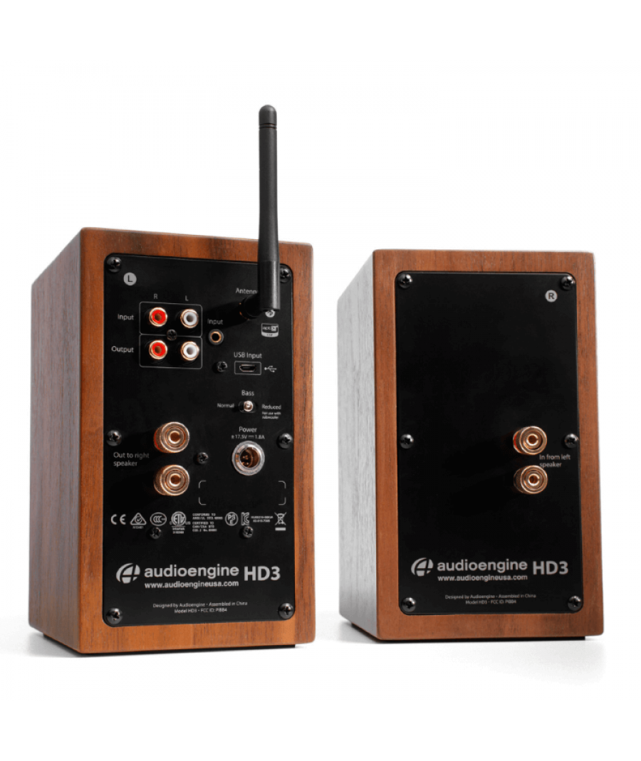 Audioengine HD3 Bluetooth Αυτοενισχυόμενα Ηχεία Βιβλιοθήκης 2.75” 15W RMS Walnut (Ζεύγος)