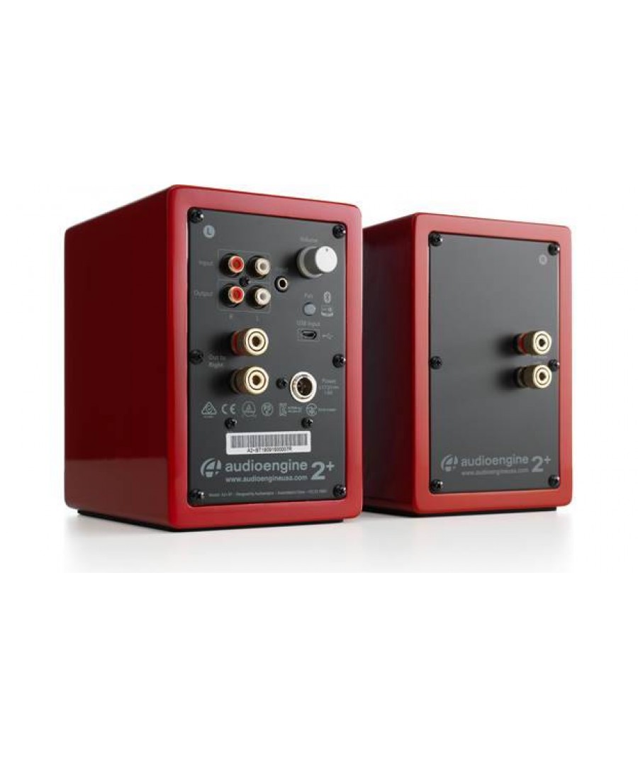 Audioengine A2+Wireless Ασύρματα Αυτοενισχυόμενα Ηχεία Υπολογιστή 2.75” 15W RMS Κόκκινα  (Ζεύγος)