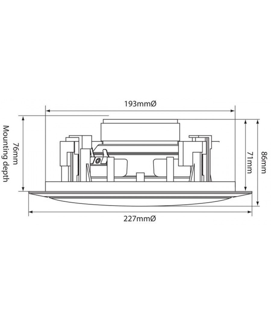 Adastra AD-C6S  Χωνευτό Ηχείο Οροφής 6.5″ 2x25W RMS Λευκό (Τεμάχιο)