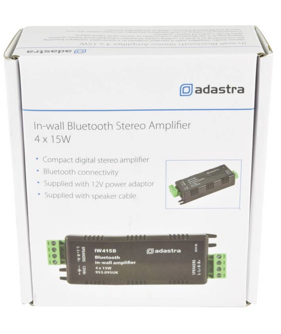 Adastra IW415B Εντοιχισμένος Ενισχυτής Bluetooth 4x15W RMS (Τεμάχιο)