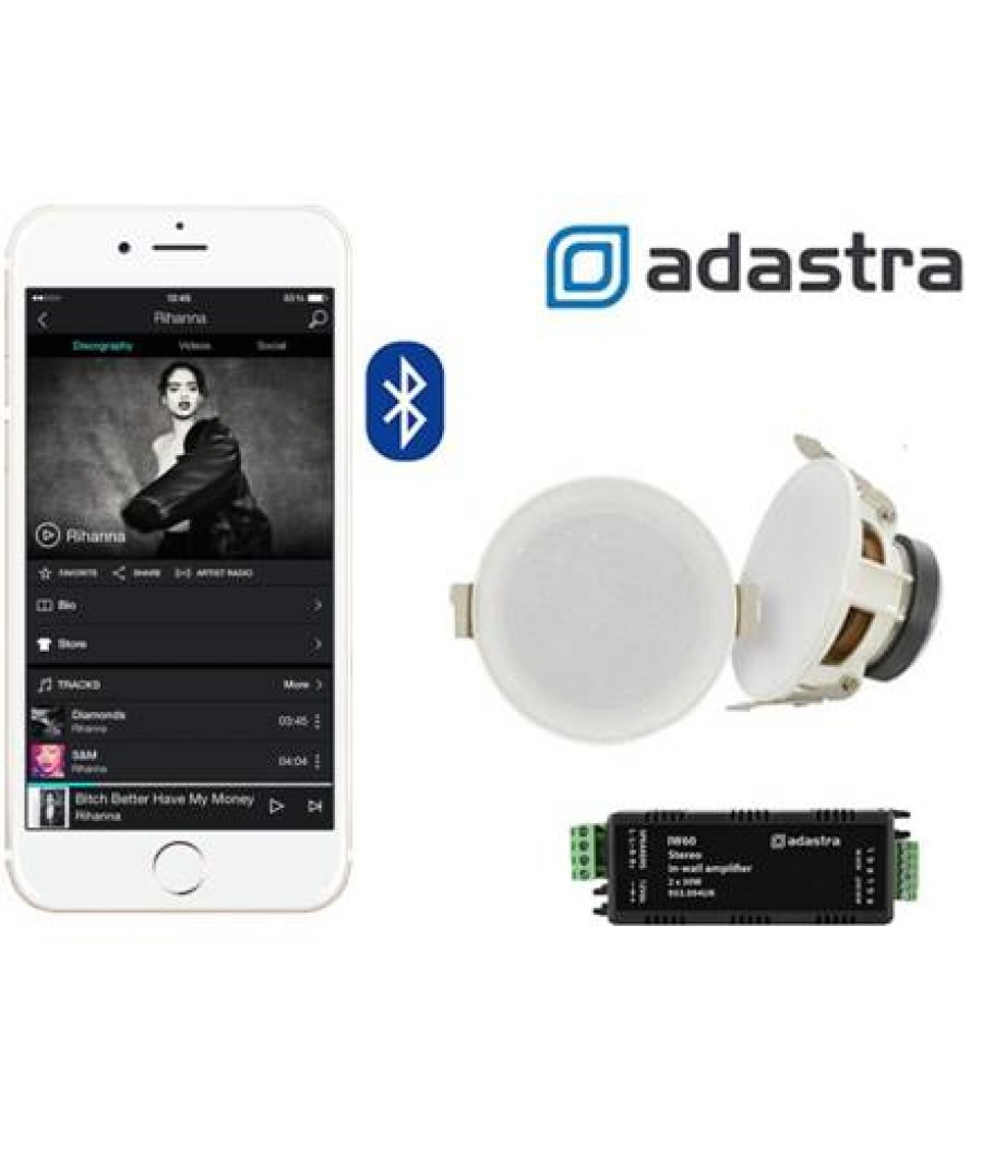 Adastra SL3-BT Ολοκληρωμένο Σύστημα Bluetooth Ενισχυτή Με Ηχεία Οροφής (Σετ)