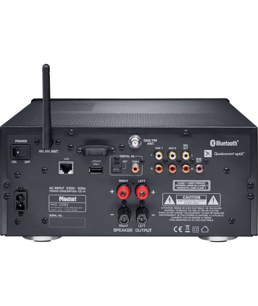 Magnat MC 200 Cd Player, Streamer με Bluetooth, Fm, DAB+ Μαύρο (Τεμάχιο)