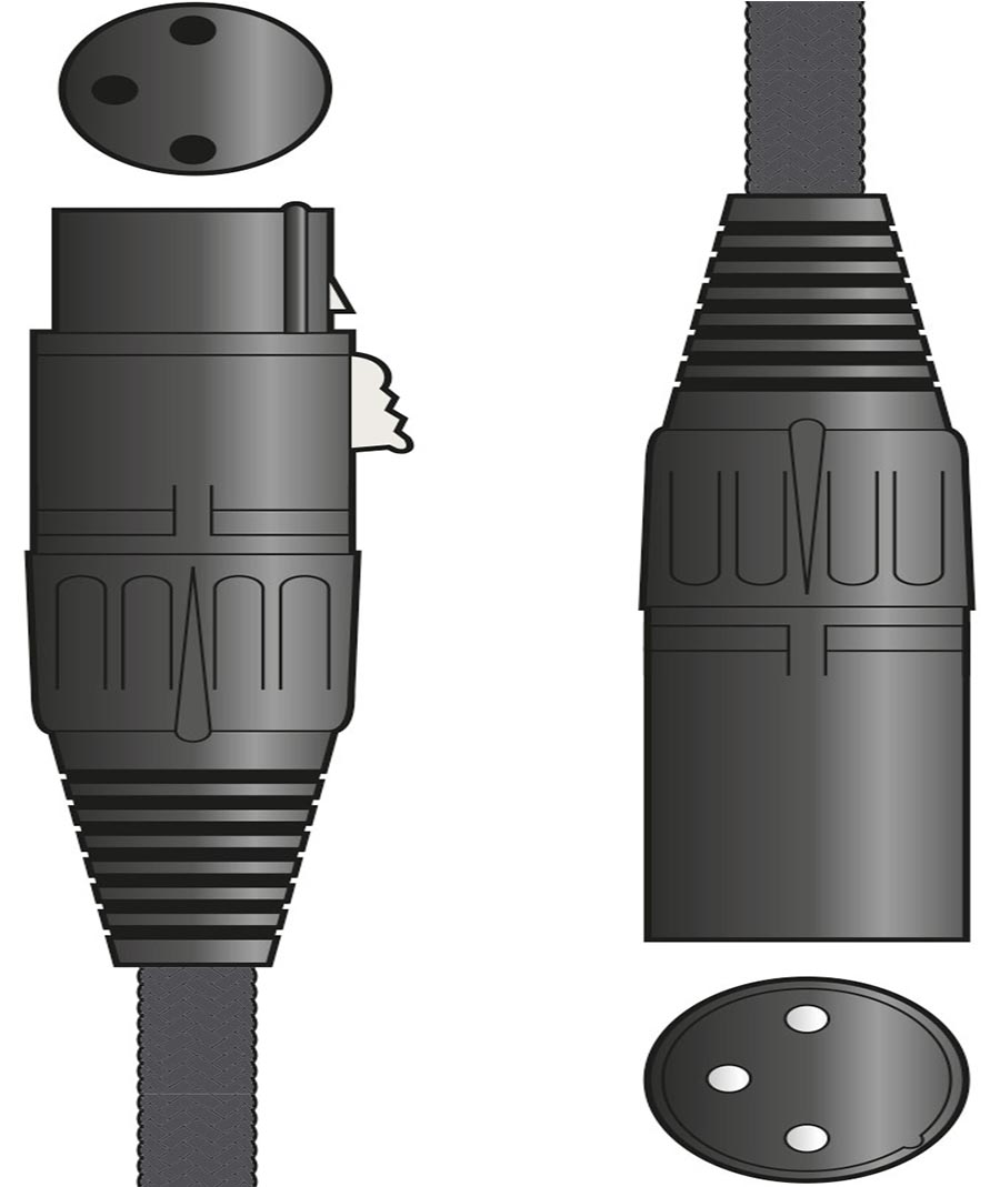 Citronic 190.268UK Ρετρό Πλεκτό Καλώδιο Μικροφώνου XLR F-XLR M 6m Μαύρο (Τεμάχιο)