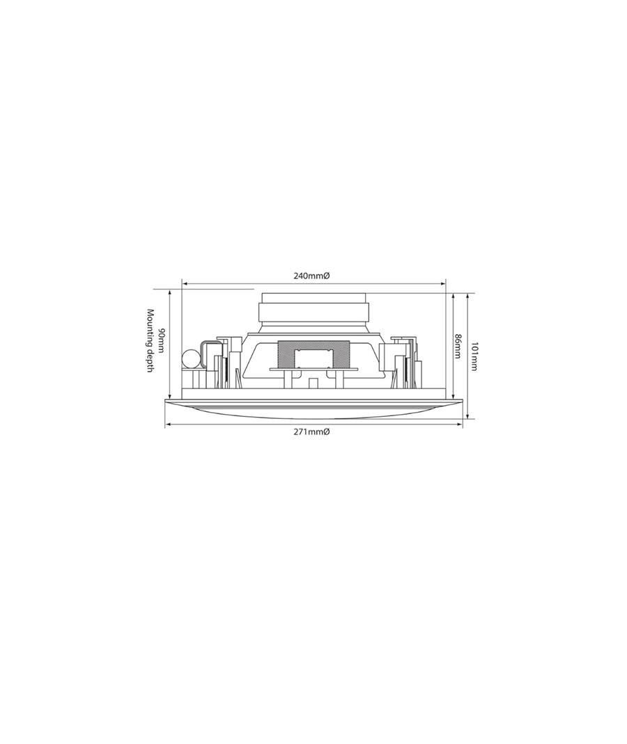 Adastra CSW8 Ηχείο Οροφής Sub 8″ 2×8Ω 2x40W (Τεμάχιο) – DEMO