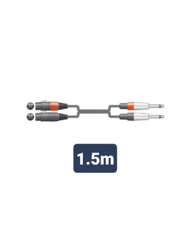 26J-2XF150 Καλώδιο Ήχου 2 x XLR Female - 2 x 6.3mm Mono Jack Plugs 1.5m (Τεμάχιο)