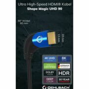 Oehlbach SHAPE MAGIC UHD 90 Καλώδιο Ultra High-Speed HDMI 2.1 1m Black (Τεμάχιο)
