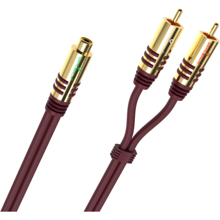 Oehlbach NF Y-Sub AD Y-Adaptor cinch socket to 2x cinch plug 20 cm Bordeaux